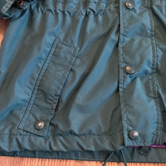 VINTAGE COLUMBIA ANORAK STYLE JACKET TEAL WITH BLACK AND PURPLE SIZE SMALL - Picture 4 of 4